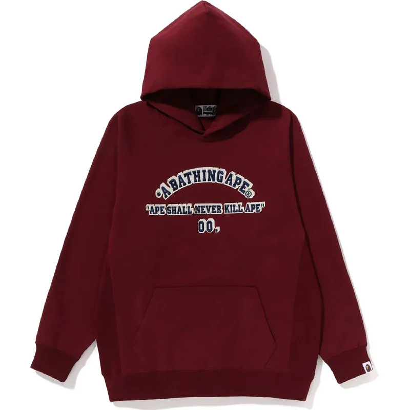 A BATHING APE OVERSIZED PULLOVER HOODIE LADIES Hoodie with Hem Applique Textured Unique A BATHING APE OVERSIZED PULLOVER HOODIE LADIES Hoodie with Hem Applique Textured Unique