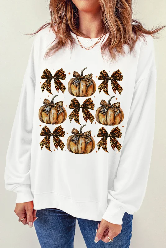 Hazel Blues® | Pumpkin & Bow Graphic Long Sleeve Sweatshirt Hoodie with Longline Fit Extended Stylish Hazel Blues® | Pumpkin & Bow Graphic Long Sleeve Sweatshirt Hoodie with Longline Fit Extended Stylish
