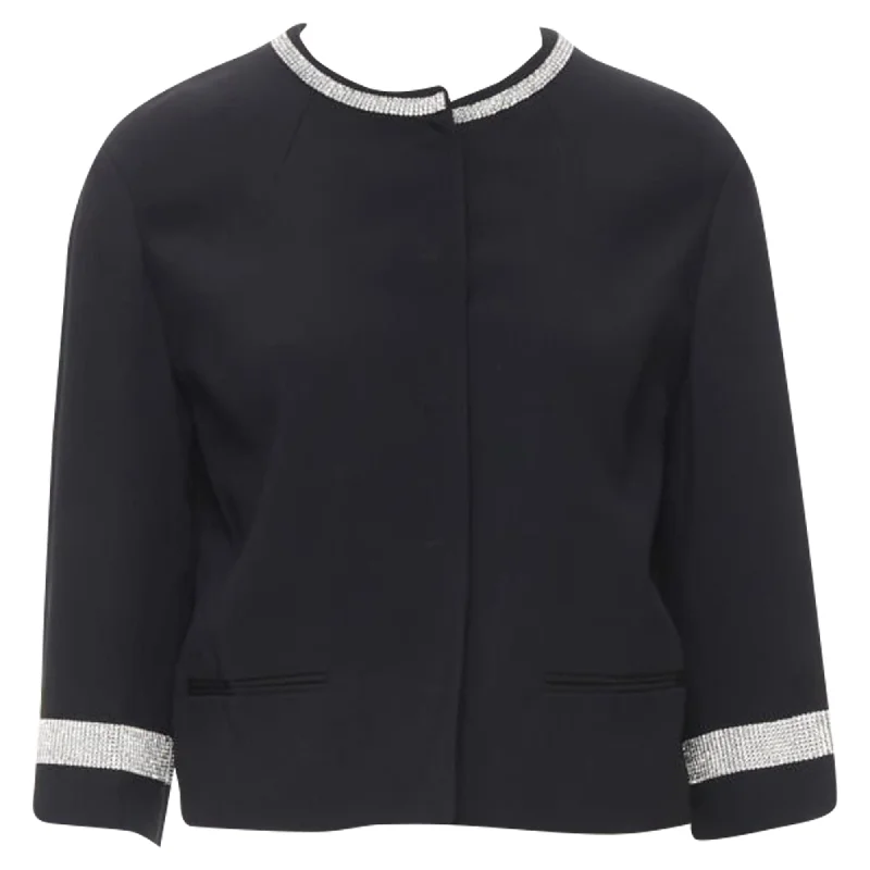 Dolce & Gabbana silver crystal rhinestone collar cuff dinner jacket Wool Jacket Cashmere Jacket Tweed Jacket Dolce & Gabbana silver crystal rhinestone collar cuff dinner jacket Wool Jacket Cashmere Jacket Tweed Jacket