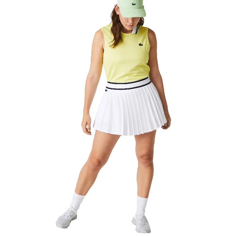 Lacoste Light Pleated White 13.5in Womens Tennis Skirt denim skirt fashionable