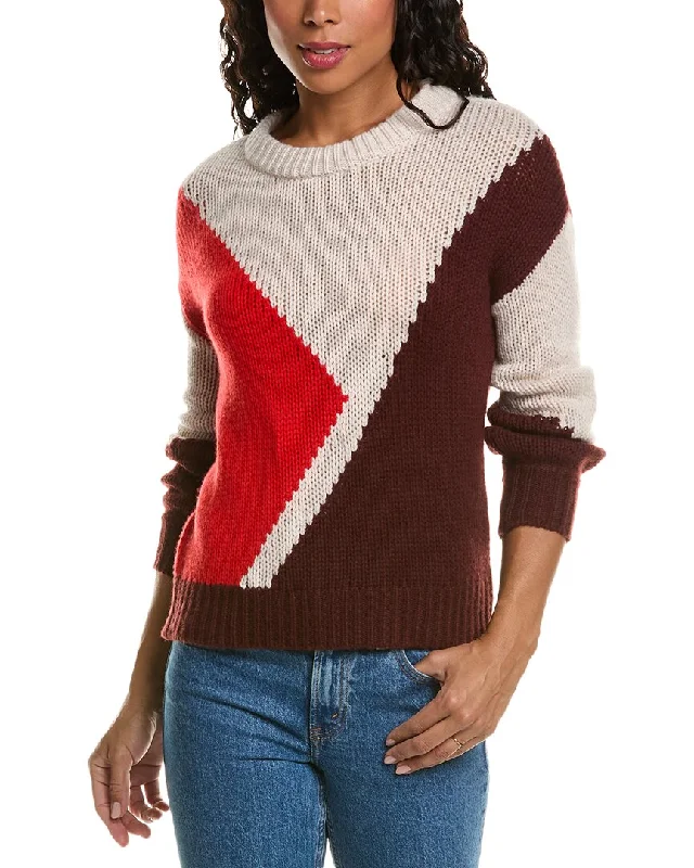 Elie Tahari Colorblock Cashmere Sweater Oversized Loose Flowy