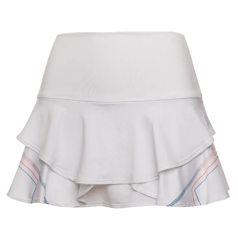 K-Swiss Flounce 13in White Womens Tennis Skirt silk skirt lustrous