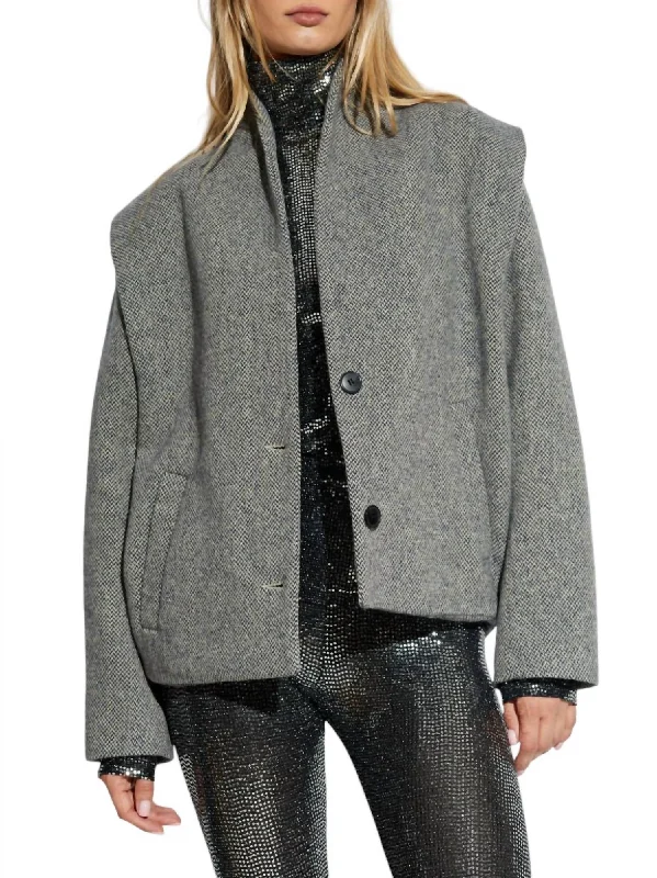 Drogo Jacket In Black Ecru Nylon Jacket Polyester Jacket Spandex Jacket