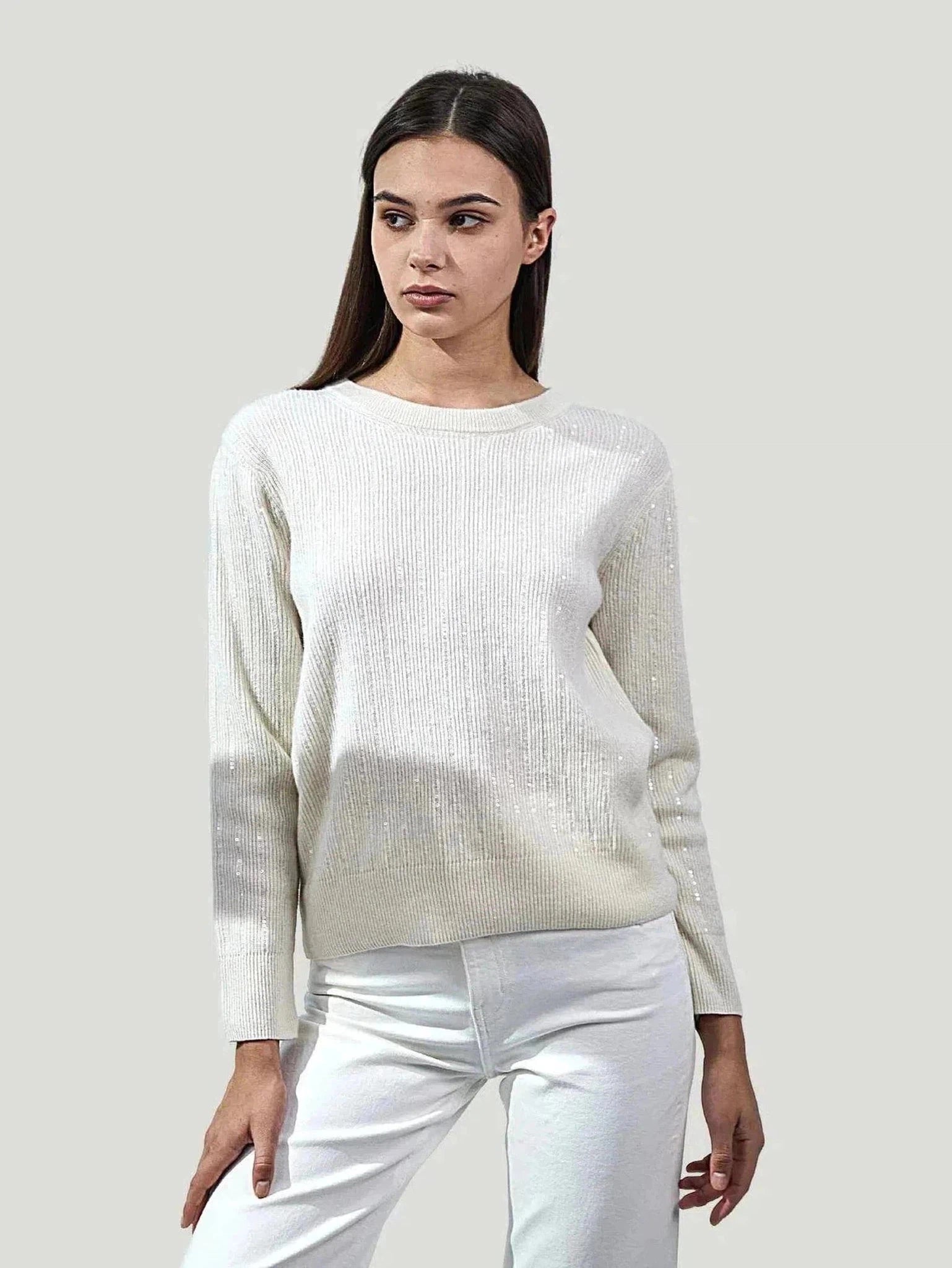 Pissenlit Sequined Cashmere Sweater Knit Fabric Woven Fabric Fleece Fabric