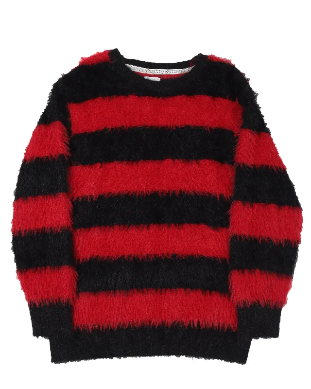 Striped Mohair Sweater Spandex Blend Rayon Blend Denim Blend