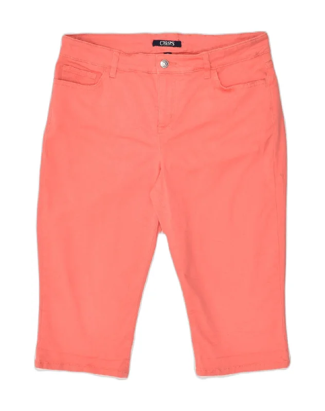 CHAPS Womens Capri Casual Trousers US 10 Large W32 L16 Pink Cotton Trousers Canvas Durable CHAPS Womens Capri Casual Trousers US 10 Large W32 L16 Pink Cotton Trousers Canvas Durable