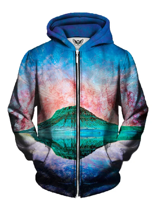 Alien Rockies Zip-Up Hoodie Hoodie with Distressed Vintage Worn