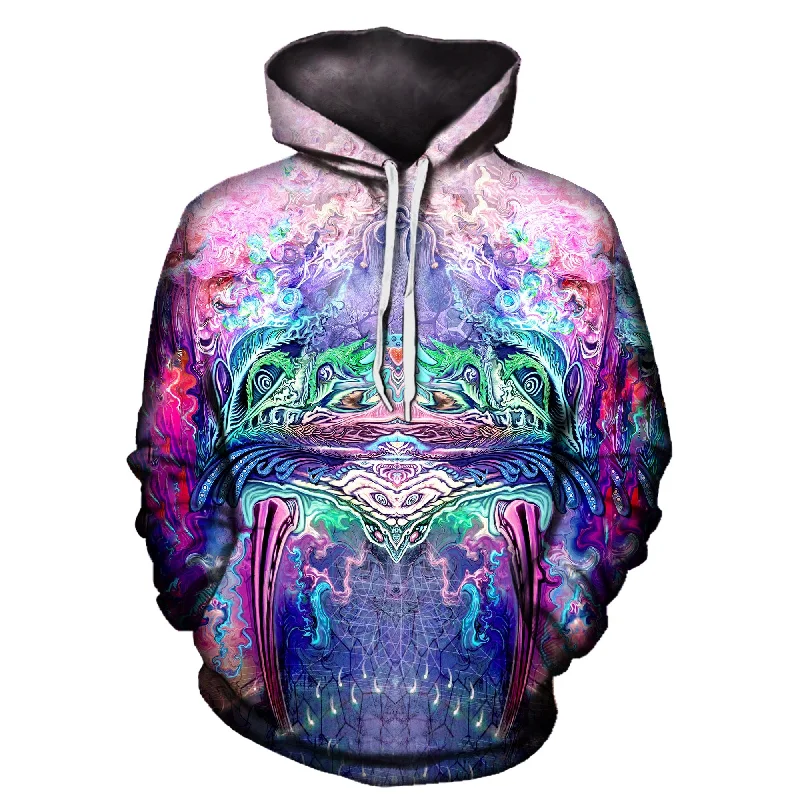 Symetricity Pullover Art Hoodie Hoodie with Hem Frayed Vintage Worn