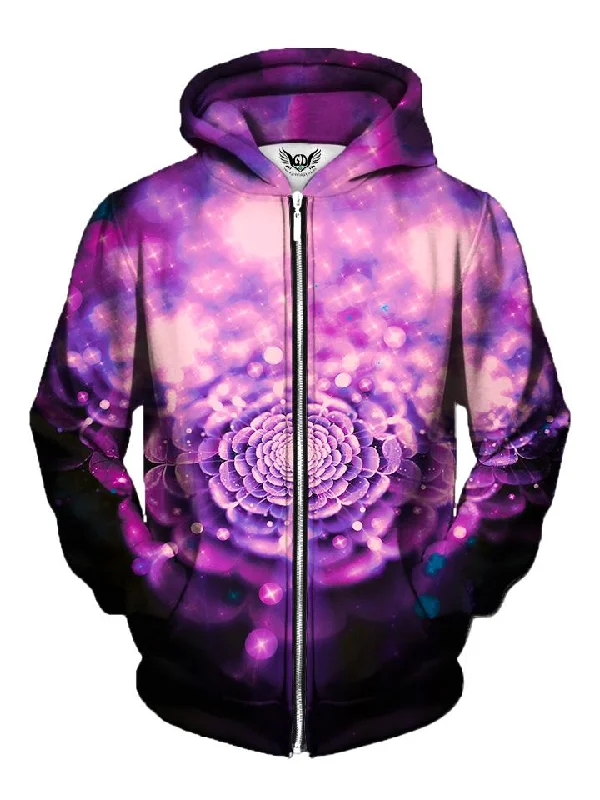Flower Fae Purple Galaxy Zip-Up Hoodie Oversized Hoodie Comfort Casual