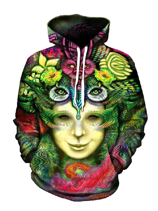 Blossoming Mind Pullover Art Hoodie Hoodie with Snap Buttons Easy Quick
