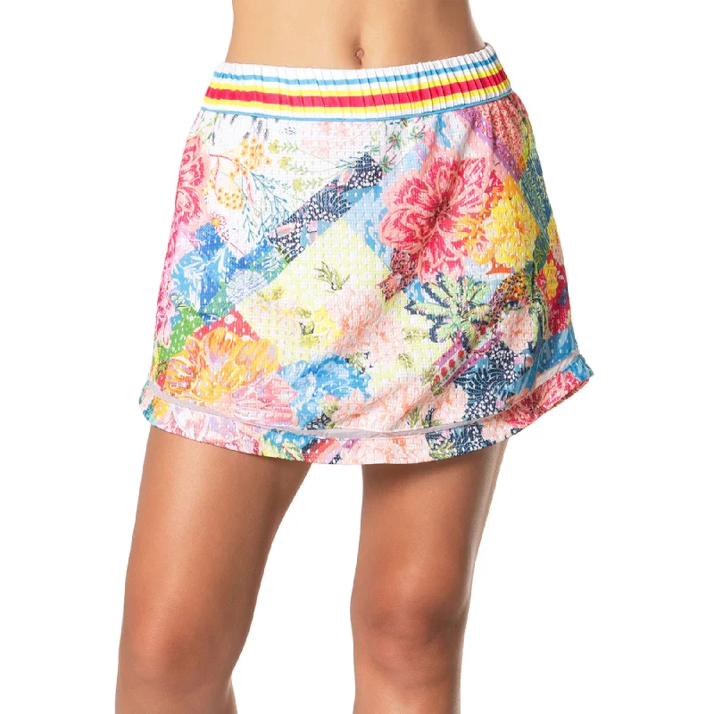 Lucky In Love Flower On 13.75 Inch Womens Tennis Skirt ruffled skirt detail
