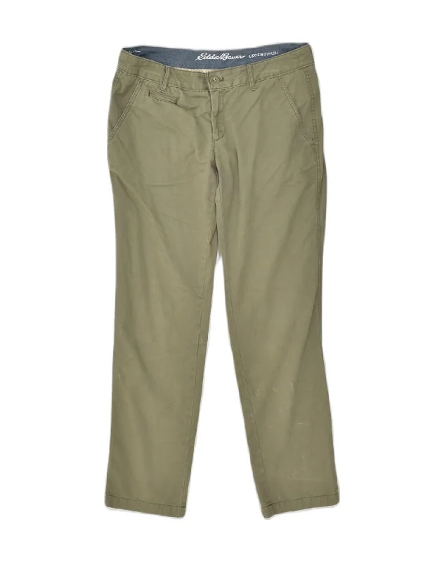 EDDIE BAUER Womens Slim Chino Trousers US 8 Medium W32 L30 Khaki Cotton Trousers fashionable chic EDDIE BAUER Womens Slim Chino Trousers US 8 Medium W32 L30 Khaki Cotton Trousers fashionable chic
