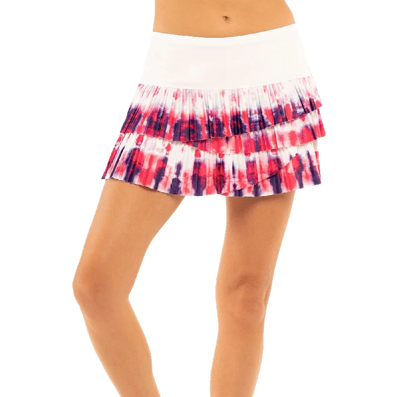 Lucky in Love Sunburst Pleated Scallop Multi 12in Womens Tennis Skirt silk skirt luxurious