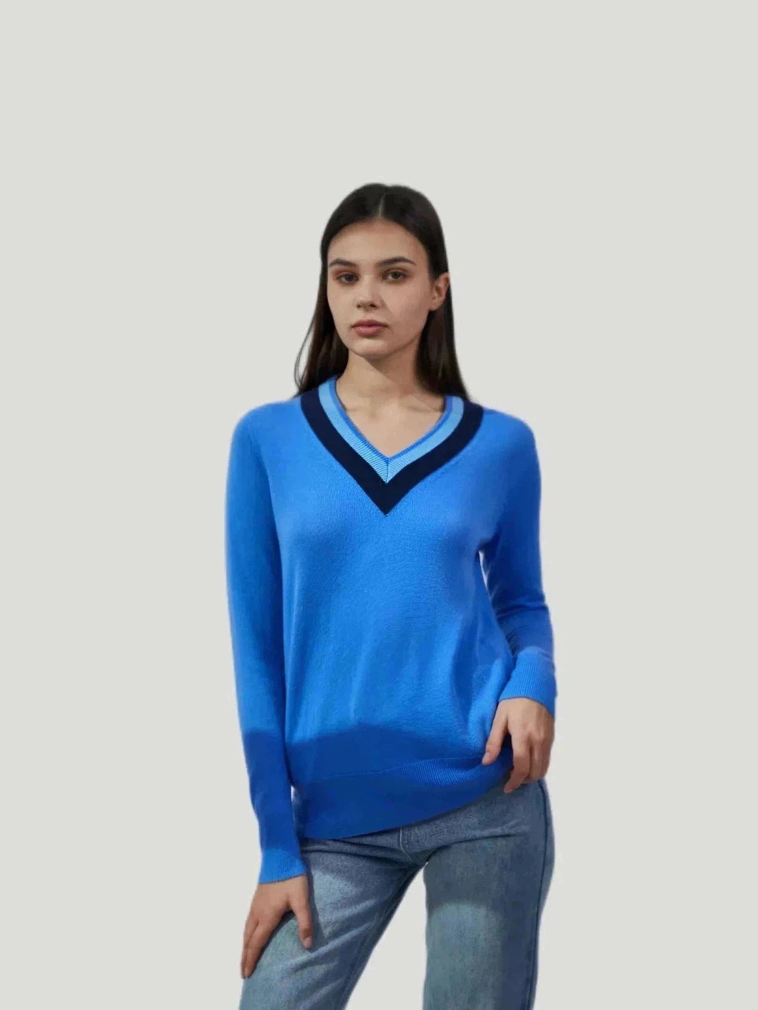 Pissenlit Contrasting Cashmere Sweater Welt Pockets Slit Pockets Flap Pockets
