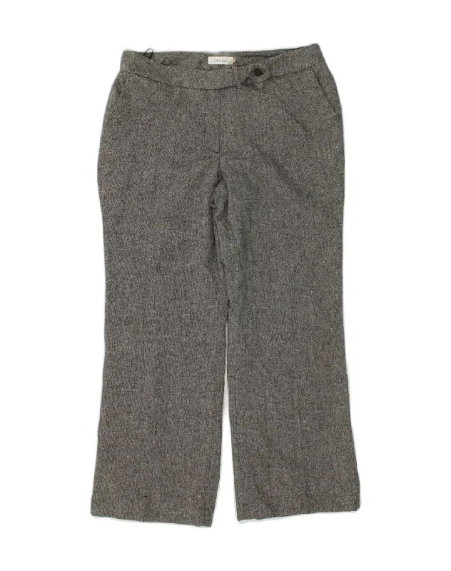 CALVIN KLEIN Womens Bootcut Suit Trousers US 12 Large W34 L30 Grey Trousers luxurious premium CALVIN KLEIN Womens Bootcut Suit Trousers US 12 Large W34 L30 Grey Trousers luxurious premium