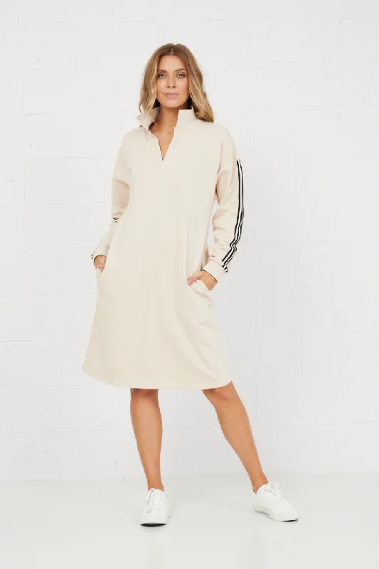 On Par Sweater Dress in Ecru Terry Terry Cloth Terry Knit