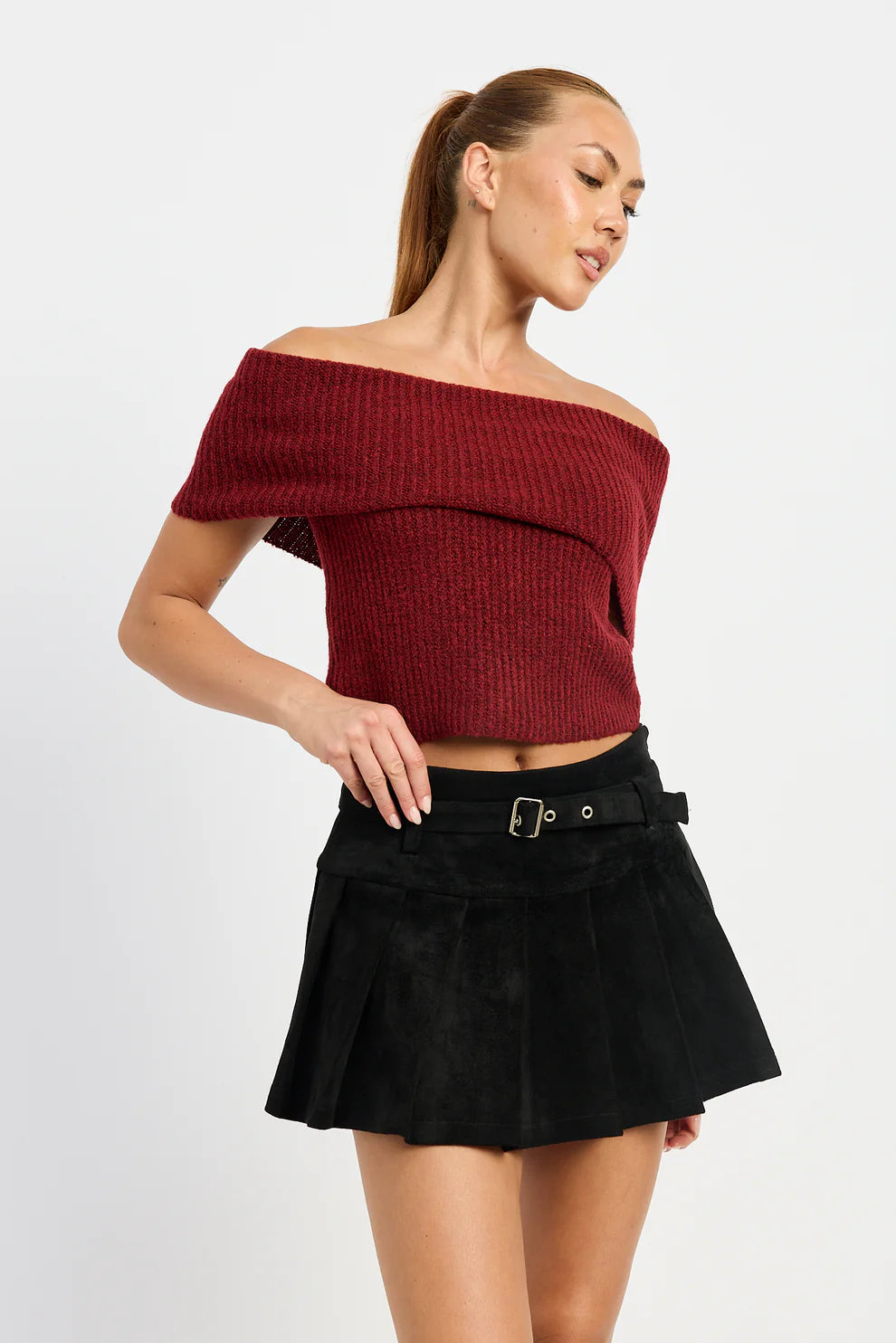 EMP Off The Shoulder Sweater Top Long Sweater Short Sweater Cropped Sweater