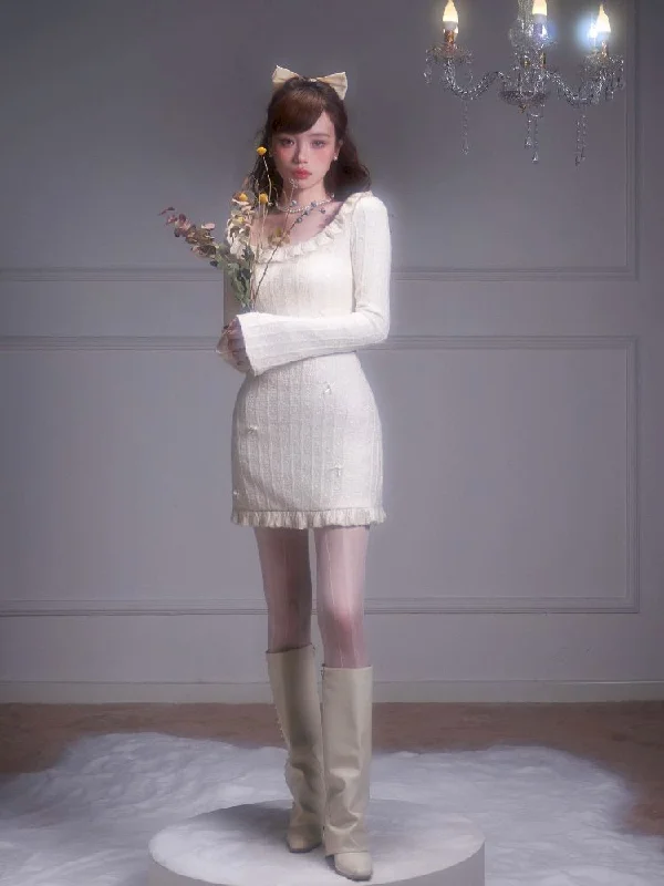 Warm thickened knitted skirt【s0000005340】 wool skirt thick