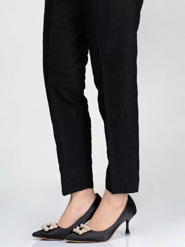 Embroidered Trouser Trousers Silk Elegant