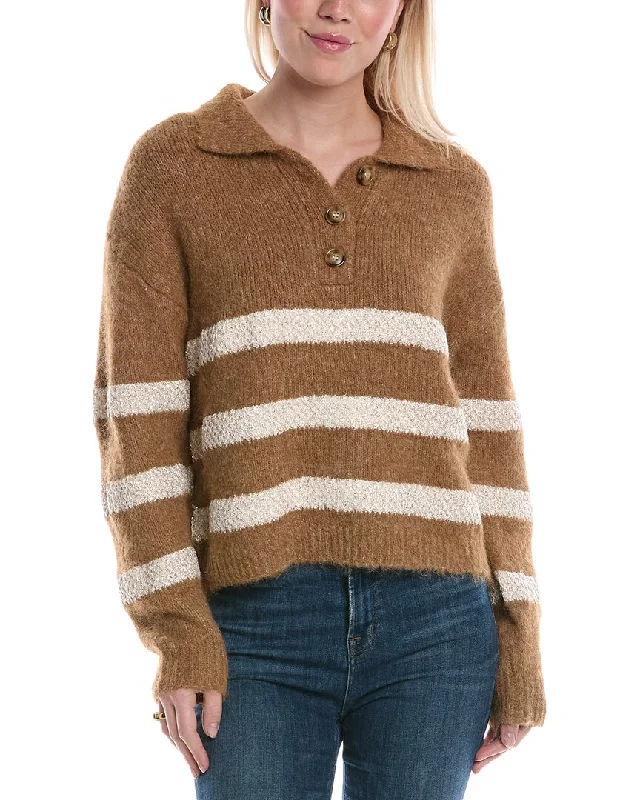 Anna Kay Lucy Cashmere-Blend Polo Sweater Graphic Sweater Embroidered Appliqued