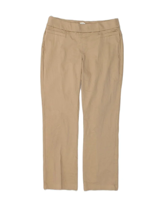 LEE Womens Straight Suit Trousers UK 14 Large W32 L32 Brown Cotton Trousers Evening Elegant LEE Womens Straight Suit Trousers UK 14 Large W32 L32 Brown Cotton Trousers Evening Elegant