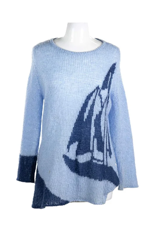 Wooden Ships Sweater Graphic Sweater Embroidered Appliqued
