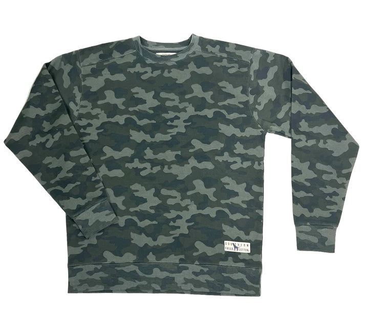 Southern Fried Cotton Camo Comfy Crew Sweatshirt Hoodie with Hem Lace Feminine Delicate Southern Fried Cotton Camo Comfy Crew Sweatshirt Hoodie with Hem Lace Feminine Delicate