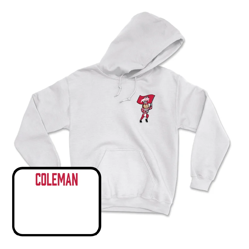 Women's Gymnastics White Brutus Hoodie - Janiya Coleman Hoodie with High Neck Warm Protective Women's Gymnastics White Brutus Hoodie - Janiya Coleman Hoodie with High Neck Warm Protective