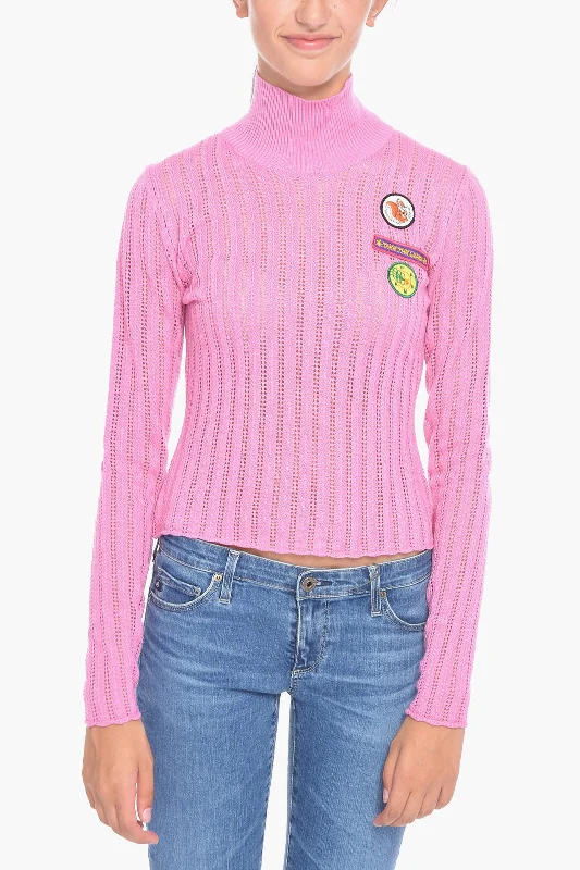Cormio Silk and Cashmere ANNA Turtleneck Sweater L Standard size Seamless Knitted Crochet Cormio Silk and Cashmere ANNA Turtleneck Sweater L Standard size Seamless Knitted Crochet