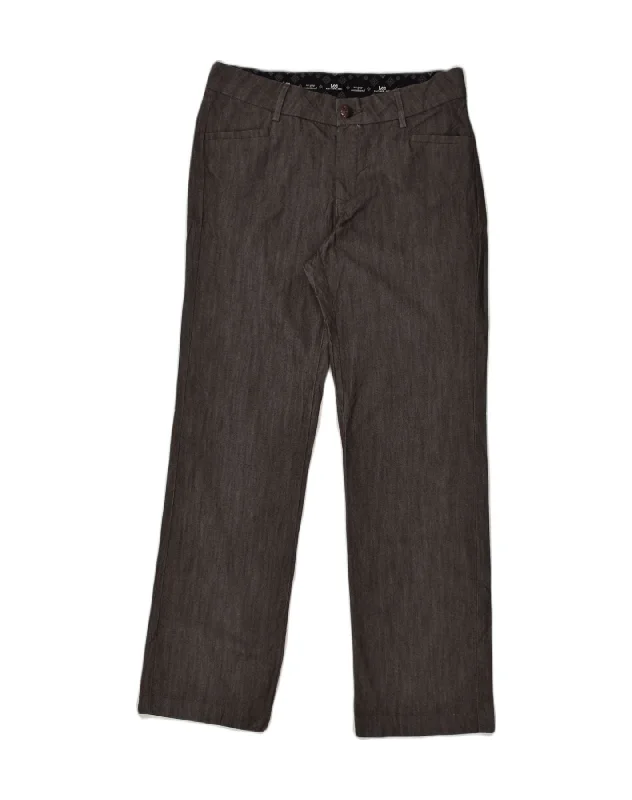 LEE Womens Straight Casual Trousers US 10 Large W32 L32 Grey Cotton Trousers Plaid Checkered LEE Womens Straight Casual Trousers US 10 Large W32 L32 Grey Cotton Trousers Plaid Checkered