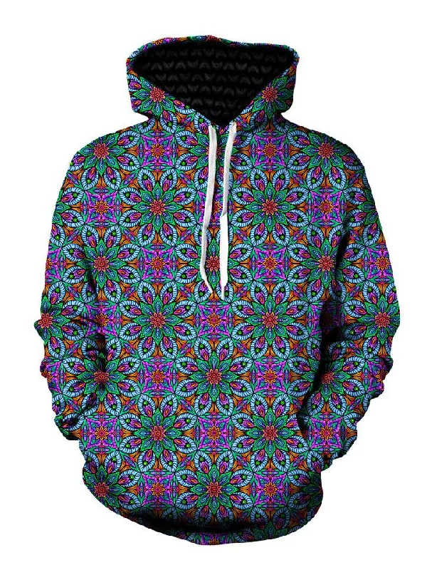 Octagasm Flower Fractal Mandala Pullover Hoodie Hoodie with Double Zipper Versatile Adjustable