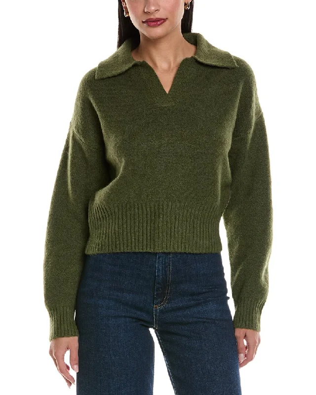 Anna Kay Mandarine Cashmere-Blend Polo Sweater Hooded Sweater Collared Sweater Shawl Collar Anna Kay Mandarine Cashmere-Blend Polo Sweater Hooded Sweater Collared Sweater Shawl Collar
