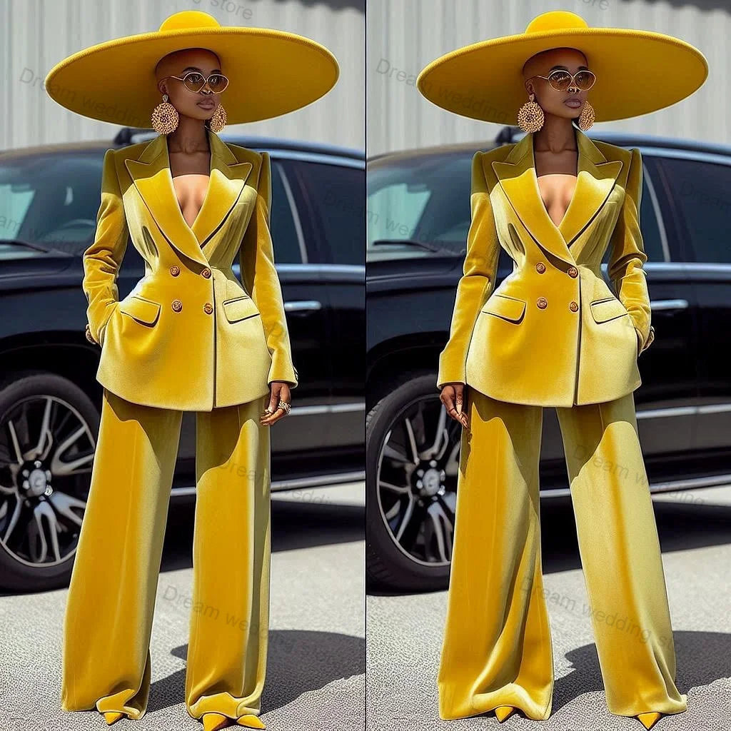 Velvet Yellow Women Suits Pants Set 2 Piece Blazer+Trousers Formal Prom Dress Wedding Tuxedo Customized Office Jacket Coat Print Jacket Jacquard Jacket Patchwork Jacket Velvet Yellow Women Suits Pants Set 2 Piece Blazer+Trousers Formal Prom Dress Wedding Tuxedo Customized Office Jacket Coat Print Jacket Jacquard Jacket Patchwork Jacket