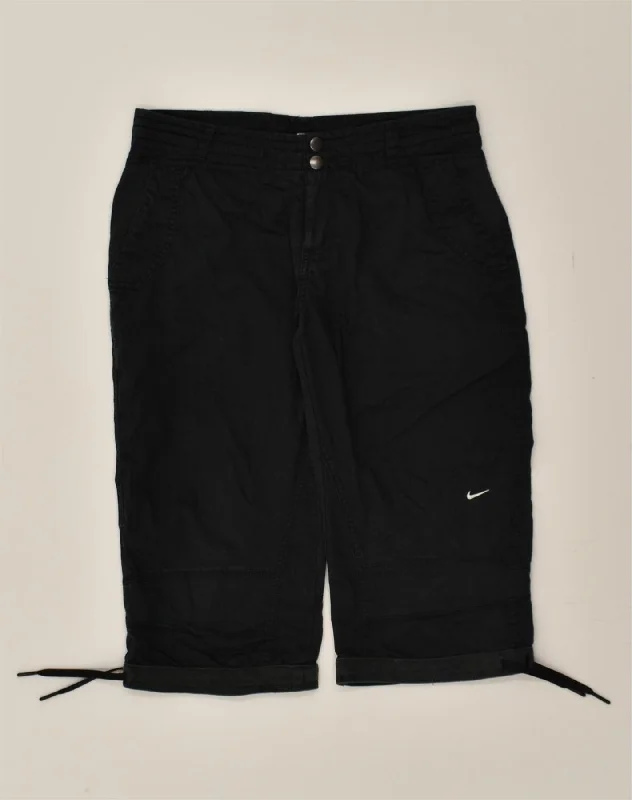 NIKE Womens Dri Fit Capri Chino Trousers US 6 Medium W29 L15 Black Cotton Trousers Travel Practical NIKE Womens Dri Fit Capri Chino Trousers US 6 Medium W29 L15 Black Cotton Trousers Travel Practical