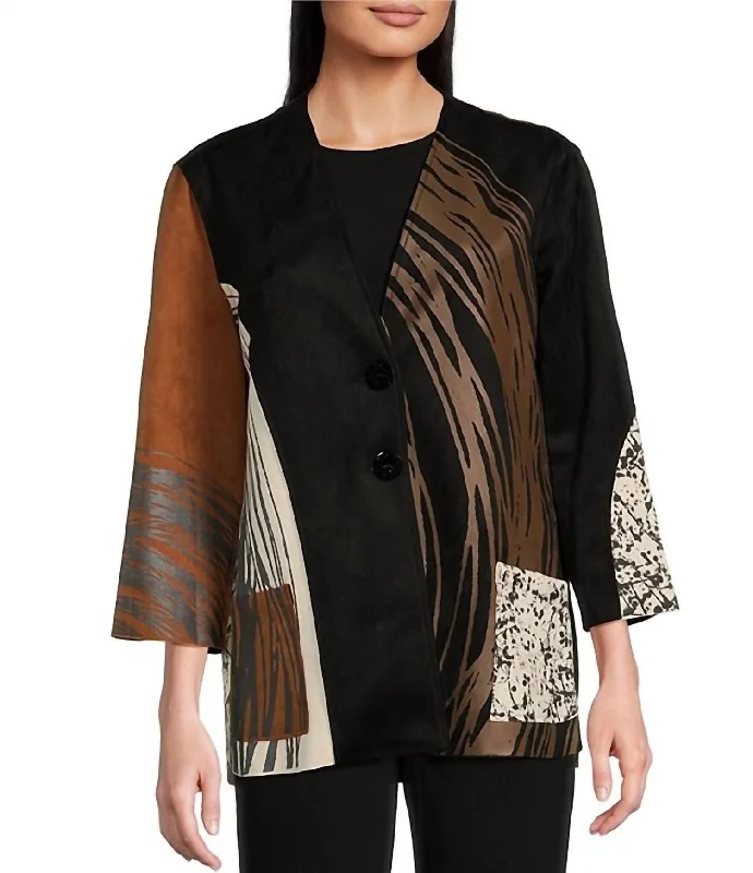 Timeless Animal Suede Jacket In Multi-Colored Cotton Fabric Linen Fabric Terry Fabric Timeless Animal Suede Jacket In Multi-Colored Cotton Fabric Linen Fabric Terry Fabric