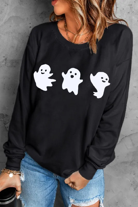 Hazel Blues® | Ghost Round Neck Long Sleeve Sweatshirt Hoodie with Lining Warm Insulated Hazel Blues® | Ghost Round Neck Long Sleeve Sweatshirt Hoodie with Lining Warm Insulated