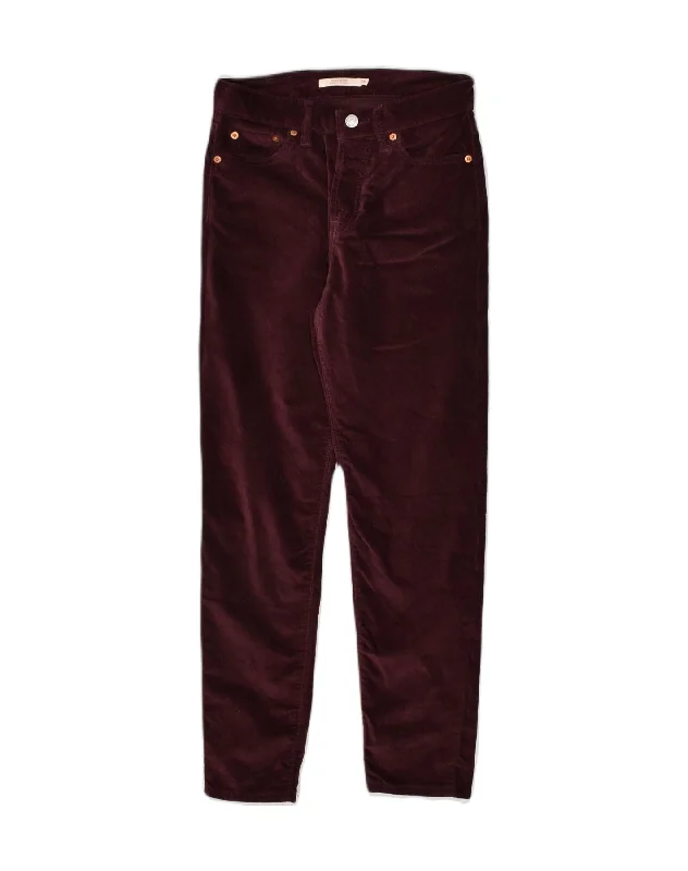 LEVI'S Womens Skinny Casual Trousers W26 L25 Burgundy Cotton Trousers Bootcut Casual LEVI'S Womens Skinny Casual Trousers W26 L25 Burgundy Cotton Trousers Bootcut Casual