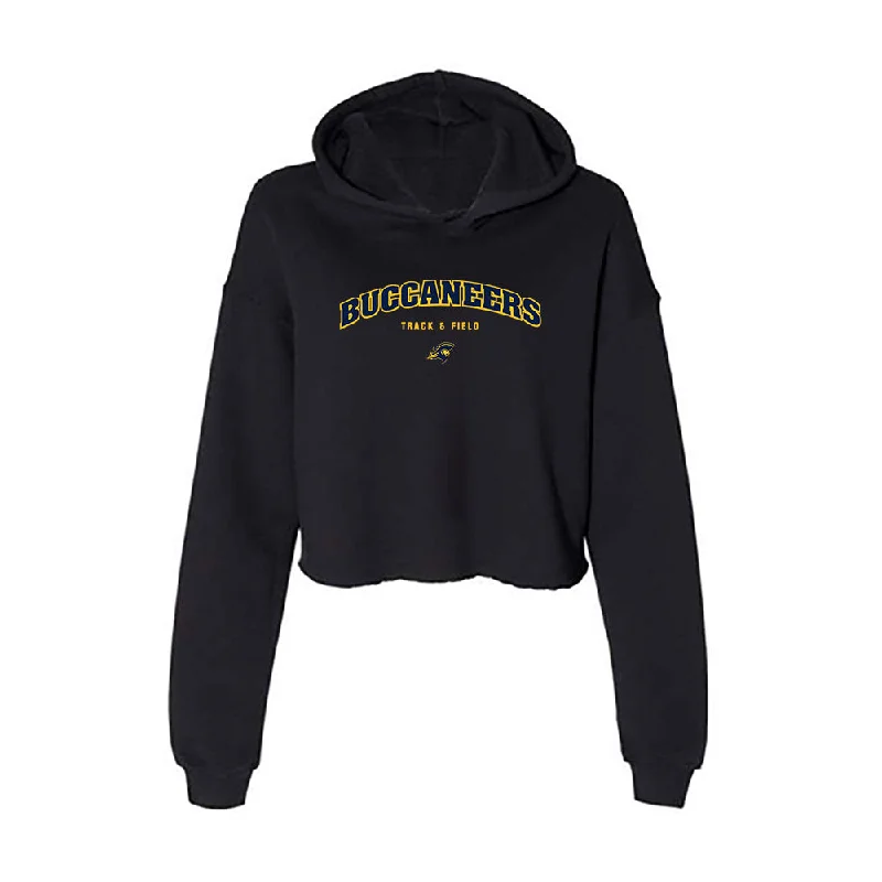 East Tennessee State - NCAA Women's Track & Field : Alexis Carter - Women's Crop Fleece Hoodie Hoodie with Hem Frayed Vintage Worn East Tennessee State - NCAA Women's Track & Field : Alexis Carter - Women's Crop Fleece Hoodie Hoodie with Hem Frayed Vintage Worn