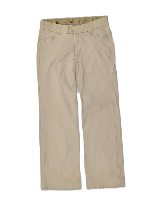 LEE Womens Straight Casual Trousers US 8 Medium W32 L28 Beige Cotton Trousers Fall Fleece LEE Womens Straight Casual Trousers US 8 Medium W32 L28 Beige Cotton Trousers Fall Fleece