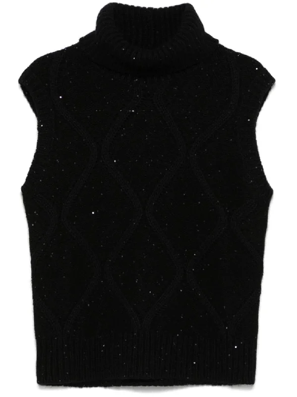 Fabiana Filippi Women's Sweaters Black Cashmere Blend Cotton Blend Poly Blend