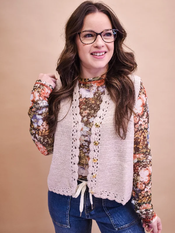 Have It My Way Sweater Vest Striped Floral Plaid