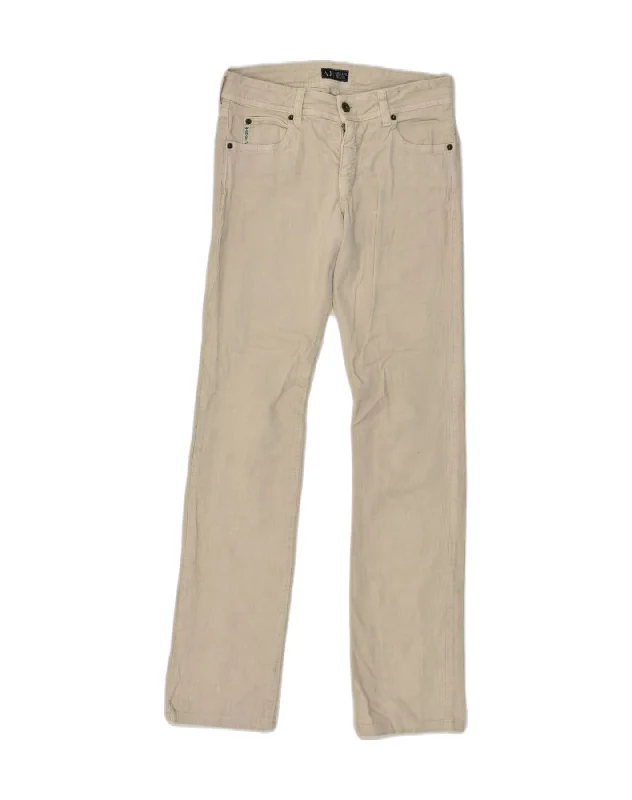ARMANI JEANS Womens Straight Corduroy Trousers W28 L32 Off White Cotton Trousers Running Lightweight ARMANI JEANS Womens Straight Corduroy Trousers W28 L32 Off White Cotton Trousers Running Lightweight