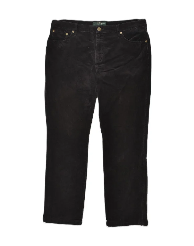 RALPH LAUREN Womens Straight Corduroy Trousers US 14 XL W38 L29 Black Trousers Palazzo Wide Leg RALPH LAUREN Womens Straight Corduroy Trousers US 14 XL W38 L29 Black Trousers Palazzo Wide Leg