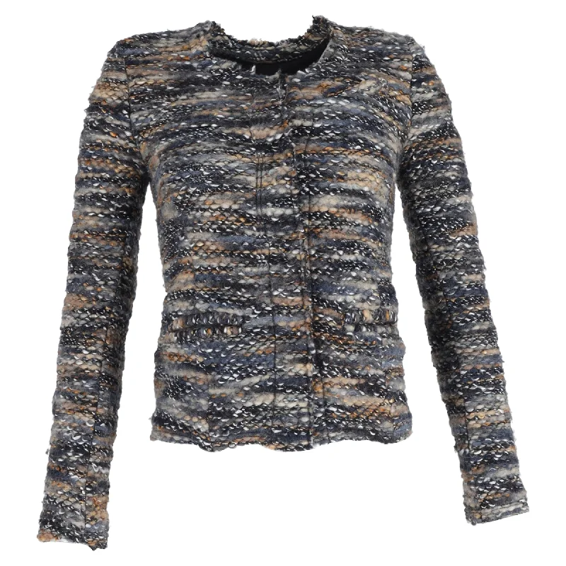 Iro Molly Bouclé-Tweed Jacket in Multicolor Wool Boat Neck Shawl Collar Notched Collar Iro Molly Bouclé-Tweed Jacket in Multicolor Wool Boat Neck Shawl Collar Notched Collar
