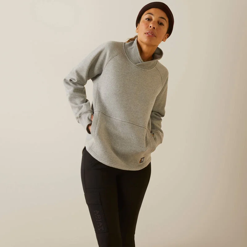 Ariat Women's Rebar Workman Oversized Funnel Sweatshirt Hoodie with Mesh Breathable Sporty Ariat Women's Rebar Workman Oversized Funnel Sweatshirt Hoodie with Mesh Breathable Sporty
