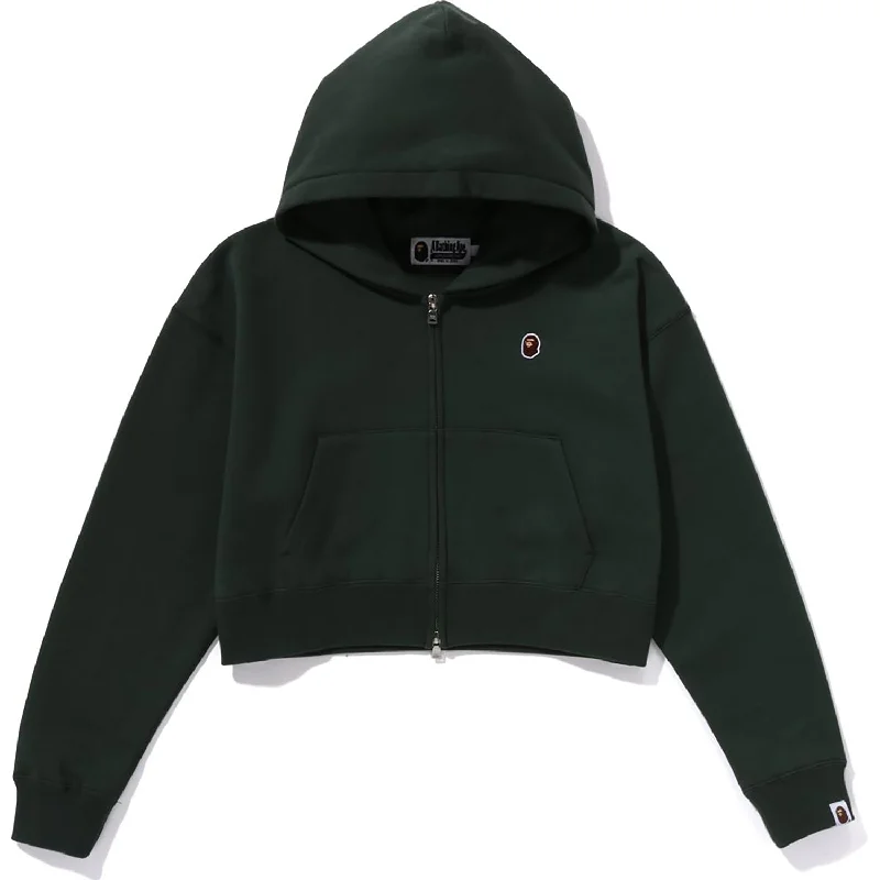 APE HEAD ONE POINT CROPPED ZIP HOODIE LADIES Hoodie with Embroidery Detailed Premium