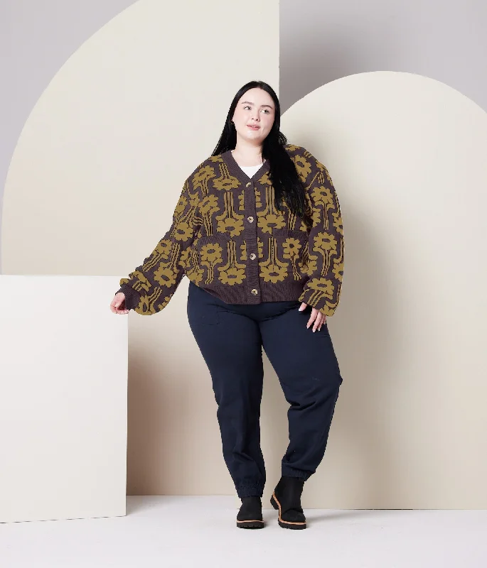 Mars Sweater - Espresso Floral Long Sweater Short Sweater Cropped Sweater
