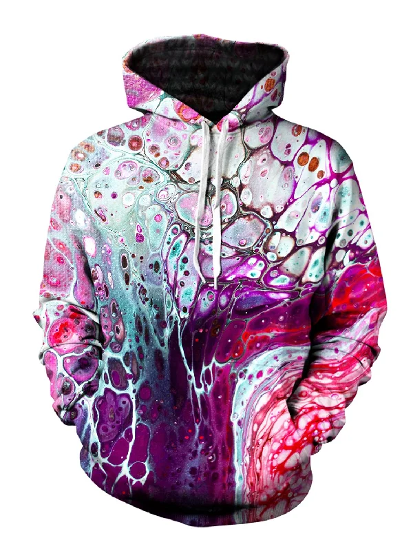 Drip Psychedelic Marble Painting Pullover Hoodie Hoodie with Magnetic Closure Innovative Modern