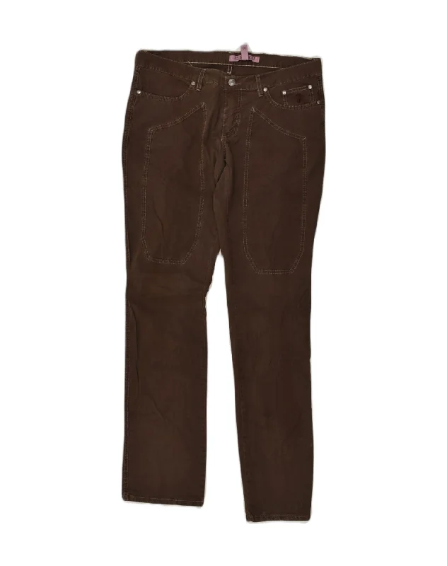 JECKERSON Womens Slim Casual Trousers W33 L34 Brown Cotton Trousers Handmade Artisanal JECKERSON Womens Slim Casual Trousers W33 L34 Brown Cotton Trousers Handmade Artisanal