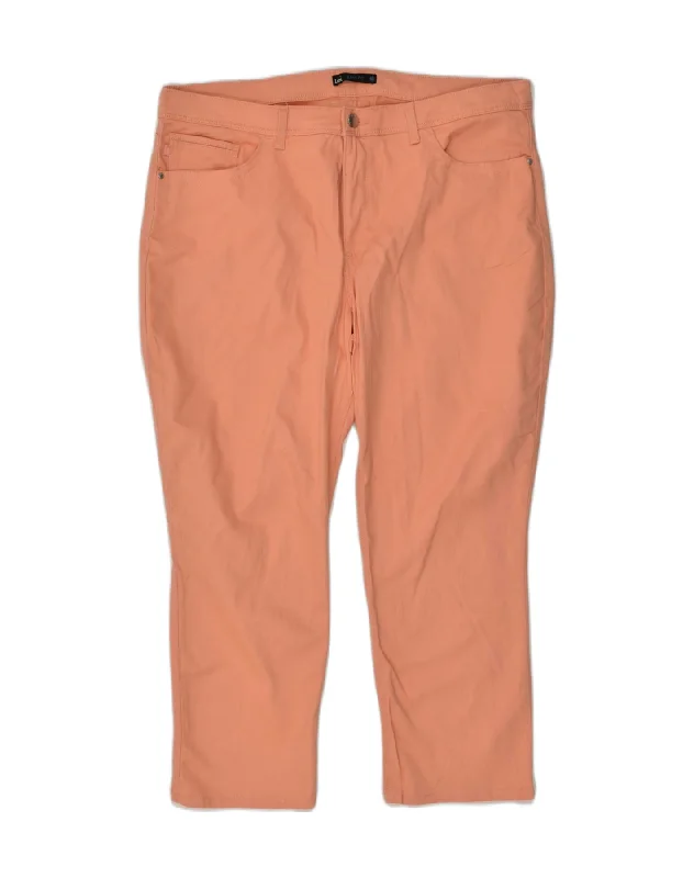 LEE Womens Slim Crop Casual Trousers US 18 2XL W38 L25 Orange Cotton Trousers Flared Retro LEE Womens Slim Crop Casual Trousers US 18 2XL W38 L25 Orange Cotton Trousers Flared Retro